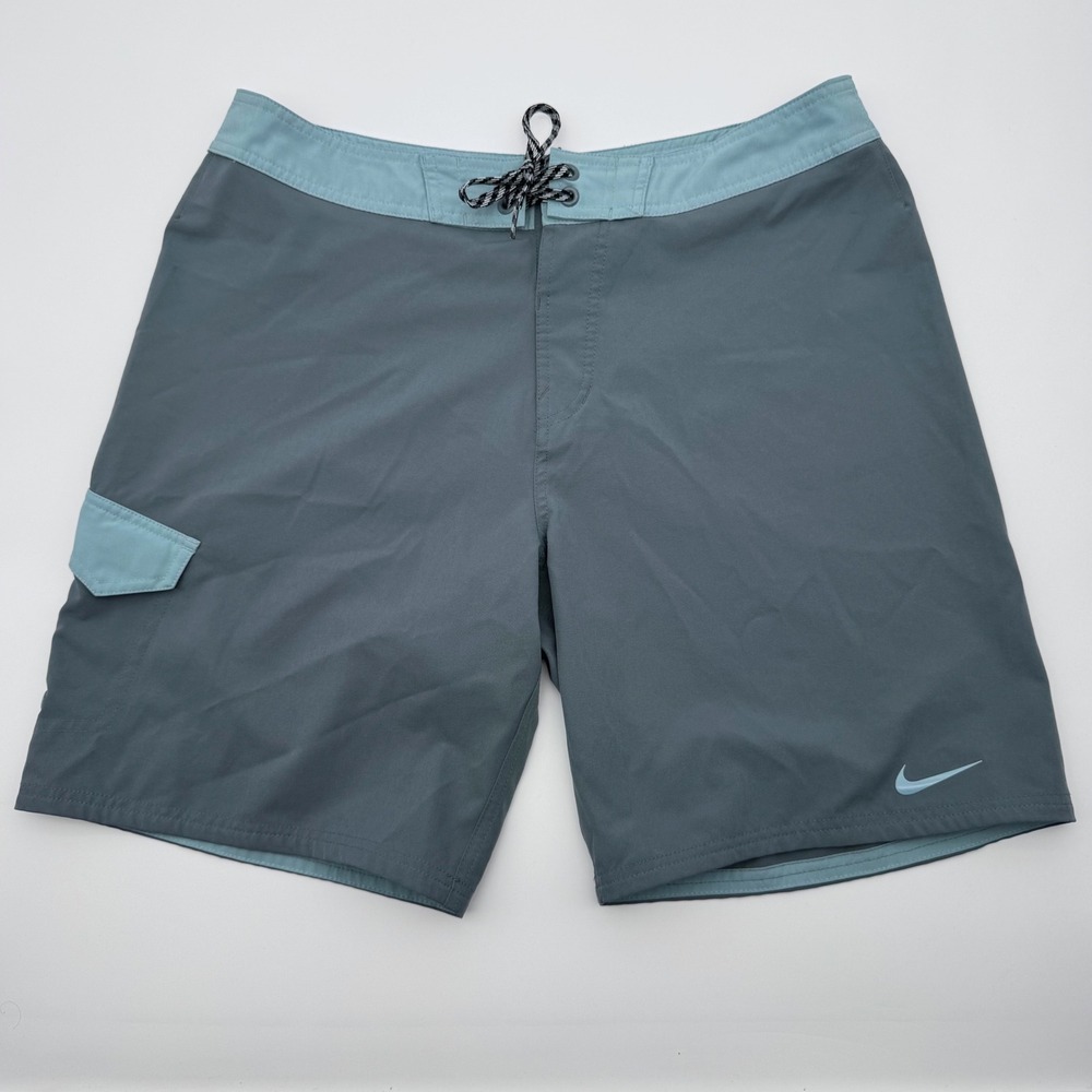 Nike Mens Board Shorts Aqua And Blue Swim Trunks Size 34 Swimwear Surf